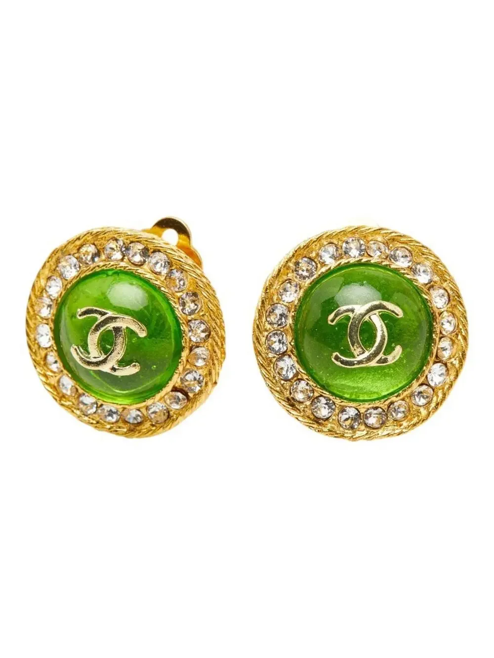 Chanel Cc Logo Round Clip-On Earrings #256870C67B